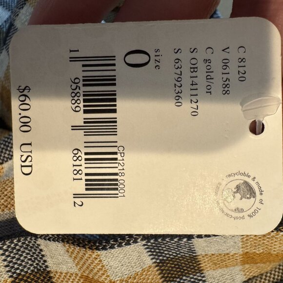 NWT Free People Honey Gold Plaid Printed Mini Skirt Women's 0 - Picture 6 of 8